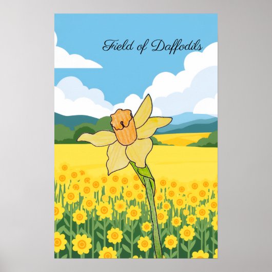 Feld der Narzissen Poster (Vorne)