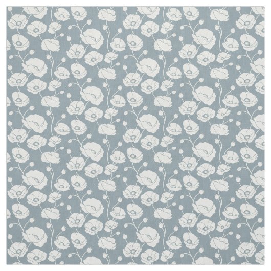 Feld der Pflücke weiß auf blau Stoff (Muster)