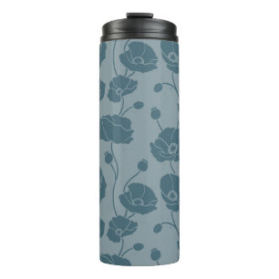 Feld der Poppies-Blues Thermosbecher
