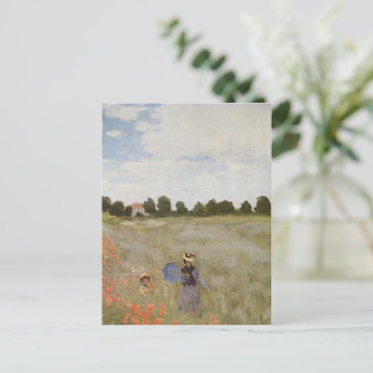 Feld der Poppies Claude Monet Postkarte (Stehend Vorderseite)