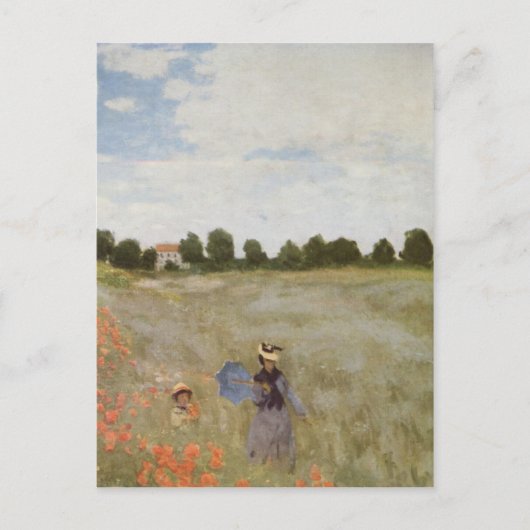 Feld der Poppies Claude Monet Postkarte (Vorderseite)