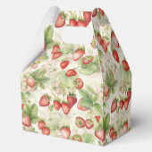 Feld der reifen, roten Erdbeeren Geschenkschachtel (Rückseite)