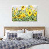 Feld der riesigen, hellgelben Sonnenblumen Leinwanddruck (Insitu (Schlafzimmer))