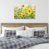 Feld der riesigen, hellgelben Sonnenblumen Leinwanddruck (Insitu (Schlafzimmer))