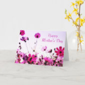 Feld der rosa Blumen Karte (Gelbe Blume)