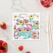 Feld der rosa gelben und weißen Stiefmütterchen Serviette (Beispiel)