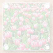 Feld der rosa Tulipen Glasuntersetzer (Rückseite)