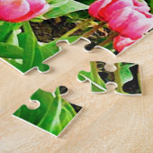 Feld der rosa Tulipen Puzzle (Seite)