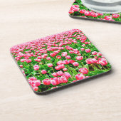 Feld der rosa Tulipen Untersetzer (Linke Seite)