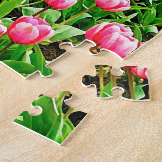 Feld der rosa Tulpen Puzzle (Seite)