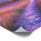 Feld der rosa und violetten Blumen Poster (Ecke)