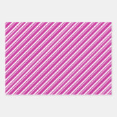 Feld der rosa Violetten Candy Cane Stripe Holiday Geschenkpapier Set (Vorderseite 3)