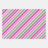 Feld der rosa Violetten Candy Cane Stripe Holiday Geschenkpapier Set (Vorderseite)