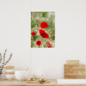 Feld der roten Mohnblumen Poster (Küche)
