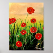 Feld der Roten Mohnblumen Poster (Vorne)