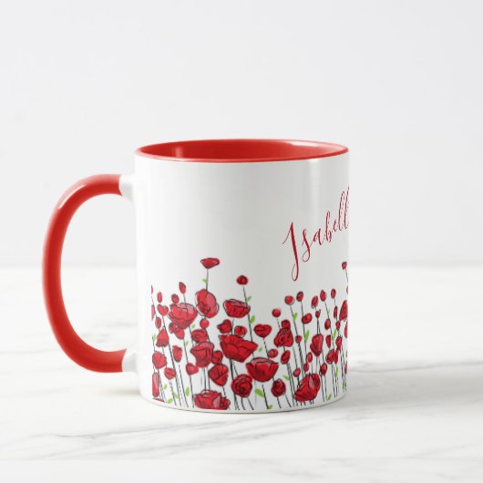 Feld der roten Mohnblumen Tasse (Links)