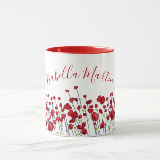 Feld der roten Mohnblumen Tasse (Zentrum)