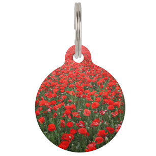Feld der roten Mohnblumen Tiernamensmarke