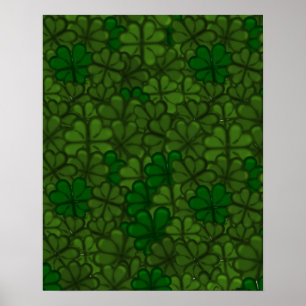 Feld der Shamrocks Digitale Kunst Muster St. Patri Poster