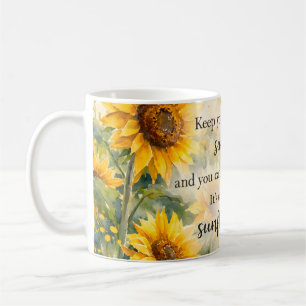 Feld der Sonnenblumen – Aquarell Sonnenblume Kaffeetasse
