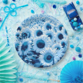 Feld der Sonnenblumen - Blautöne Pappteller (Party)