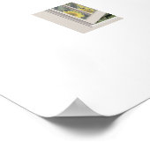 Feld der Sonnenblumen durch ein offenes Fenster be Poster (Ecke)