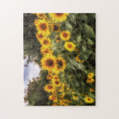 Feld der Sonnenblumen Fotografie Puzzle (Vertikal)