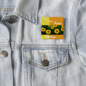 Feld der Sonnenblumen - Happy Birthday Button (Beispiel)
