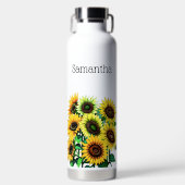 Feld der Sonnenblumen-Monogramm Trinkflasche (Vorderseite)