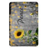Feld der Sonnenblumen, Schwarz & Weiß, Frieden Magnet (Vertikal)
