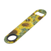 Feld der Sonnenblumen Speed Flaschenöffner (Vorderseite Schrägansicht)
