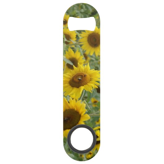 Feld der Sonnenblumen Speed Flaschenöffner (Rückseite)