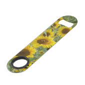 Feld der Sonnenblumen Speed Flaschenöffner (Rückseite Schrägansicht)