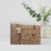 Feld der Tulpen Kaffee & Tintenzeichnung Postkarte (Stehend Vorderseite)