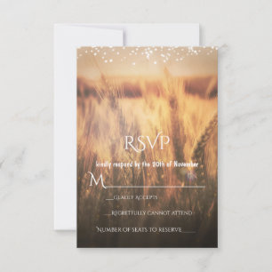 Feld der Weizen-Rustikale Landhochzeit-RSVP RSVP Karte
