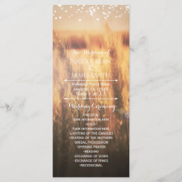 Feld der Weizen Rustikales Hochzeitsprogramm Rack Programm