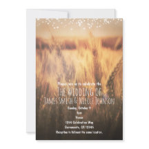 Feld der Weizen Rustikales Land Hochzeitseinladung