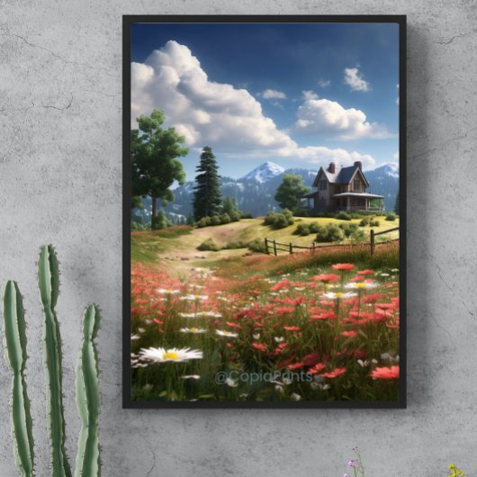 Feld der wild lebenden Blume Leinwand Kunst