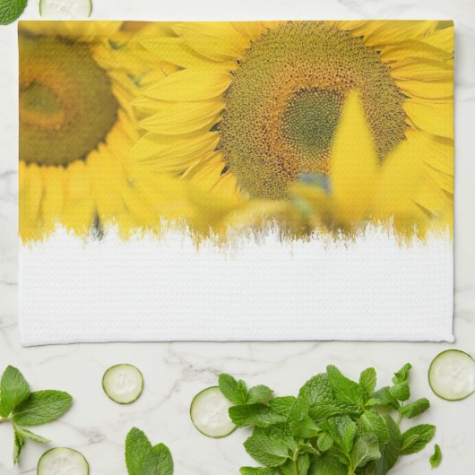 Feld des Sonnenblume-Geschirrtuchs Handtuch (Gefaltet)