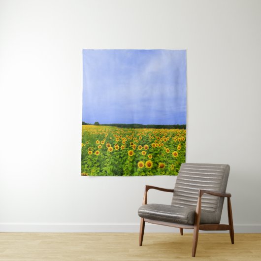 Feld des Sonnenblumenmittels Wandteppich (Beispiel)