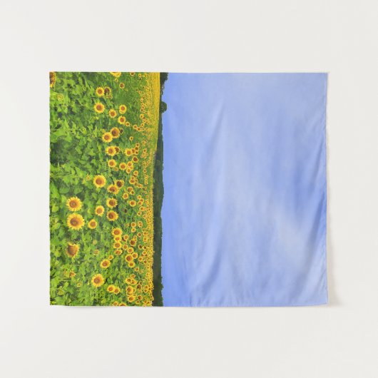 Feld des Sonnenblumenmittels Wandteppich (Vorderseite (Horizontal))