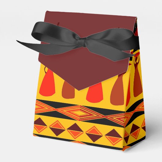 Feld "Fun African Tribal Patterns Gastgeschenk" Geschenkschachtel (Vorderseite)