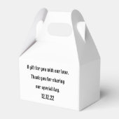 Feld für die Gastgeschenk Hochzeit "Benutzerdefini Geschenkschachtel (Rückseite)