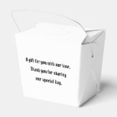 Feld für die Gastgeschenk Hochzeit "Benutzerdefini Geschenkschachtel (Rückseite)