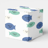 Feld für geometrisches blaues Gastgeschenk Geschenkschachtel (Rückseite)