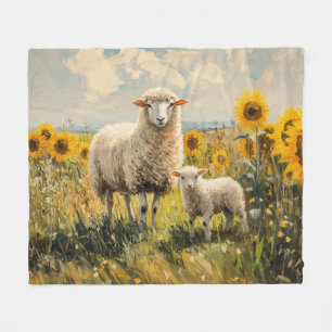 Feld für Schaf- und Lamellensonnenblumen Fleecedecke
