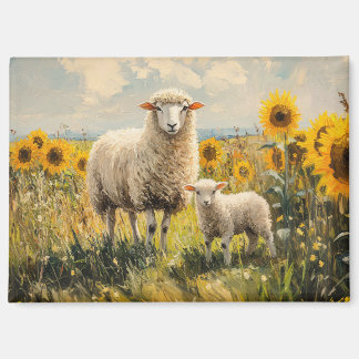 Feld für Schaf- und Lamellensonnenblumen Magnet
