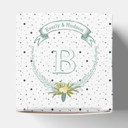 Feld Gastgeschenk Hochzeit Ihre Fotos Monogramm-Na Geschenkschachtel (Oben)