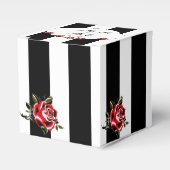 Feld "Gastgeschenk Hochzeit Schwarz-weiß und Rote Geschenkschachtel (Vorderseite)