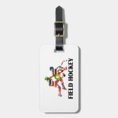 Feld-Hockey Gepäckanhänger (Vorderseite vertikal)